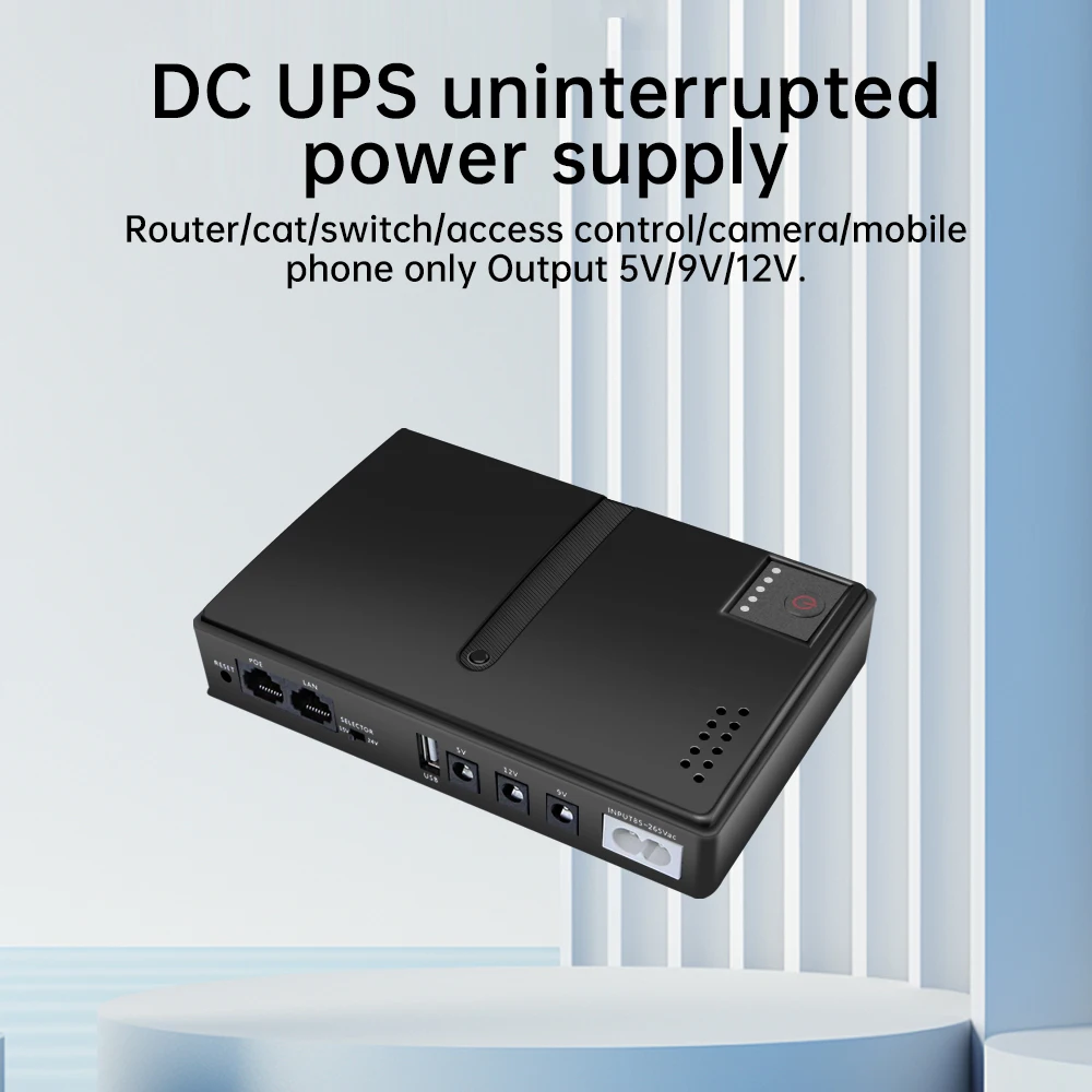 1036P Mini Portable Route UPS 36W 5V9V12V Uninterruptible Power Supply for WiFi Router Large Capacity Standby Power Adapter