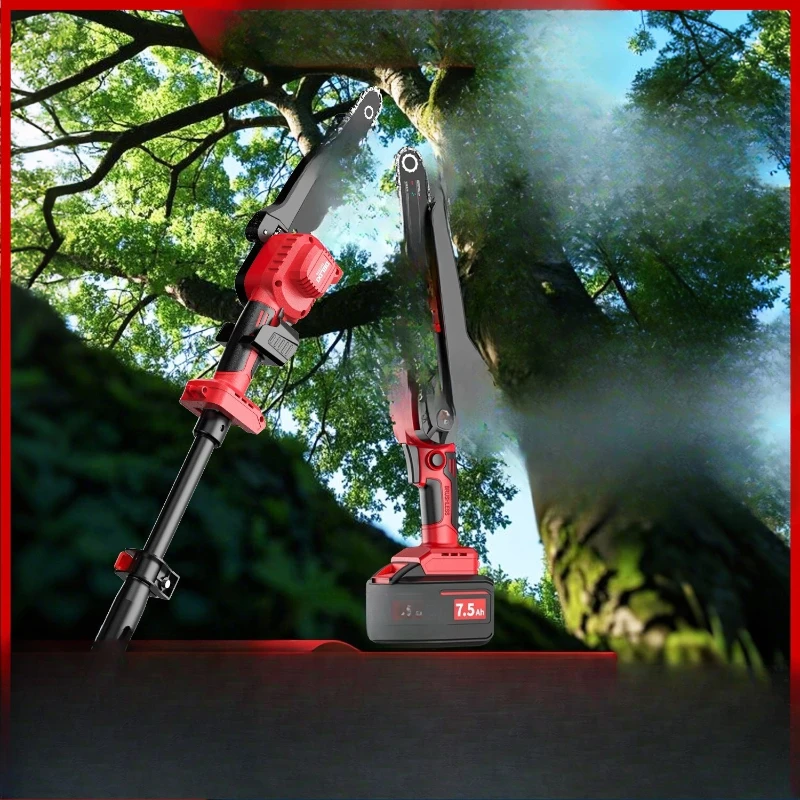 

Lithium battery high branch saw Brushless electric chain saw Rechargeable handheld logging pruning saw Garden high-altitude