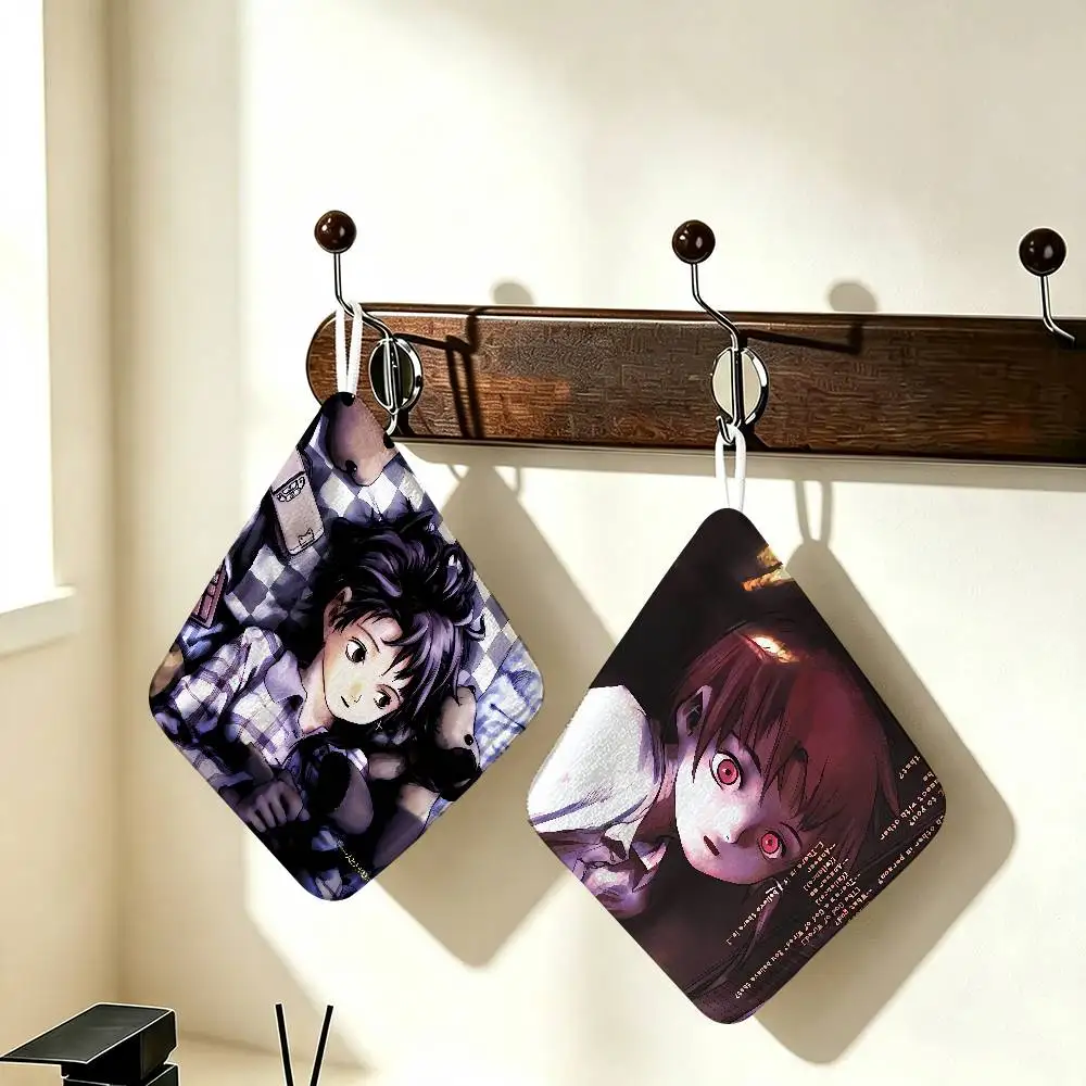 Serial E-Experiments Lain Anime Hand Towel Set Natural Hypoallergenic, Soft Absorbent Quick Dry Towels For Bathroom Kitchen