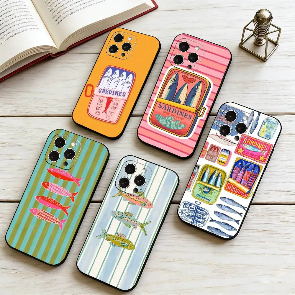 

S-Sardine Phone Case Silicone Soft For IPhone 17 16 15 14 13 12 11 X XR Plus Pro Max Plus