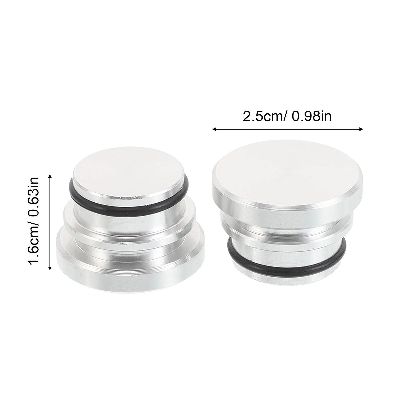 2Pcs Car Cigarette Lighter Socket Cover Metal Waterproof Dustproof Cap Silver Car Accessories Protective Lid Universal Fit