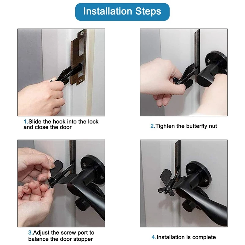 2 PCS Hotel Anti-Theft Security Portable Door Lock For Additional Safety And Privacy Protion