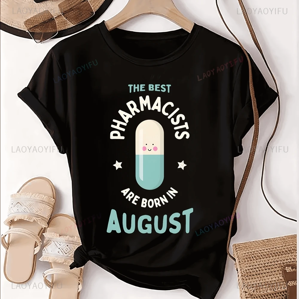 Unique THE BEST PHARMACY TECHS ARE BORN IN Printed T-shirt Top Pharmacist Pharmacy Technician Unisex Shirt Graphic Large T-shirt