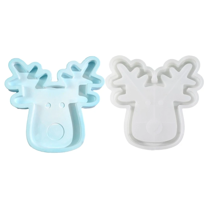 

Silicone Mold for Christmas Deer Shaped Serving Platter Epoxy Storage Dish Mould