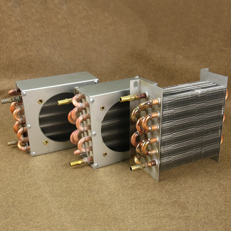 1PCS Radiator Condenser Refrigerator Freezer Air-Cooled Water-Cooled Aluminum Fin and Copper Tube Heat Exchanger with Fan