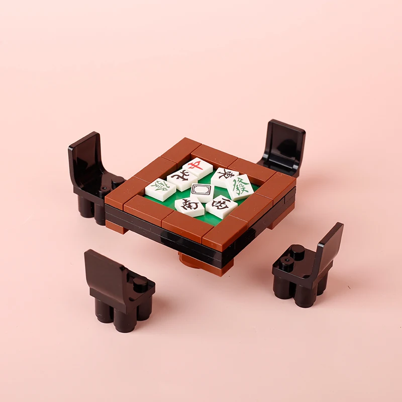 MOC City Casino Building Blocks Poker Table, Ski Ball, Card Machine & Chess Board Bricks Toy Set