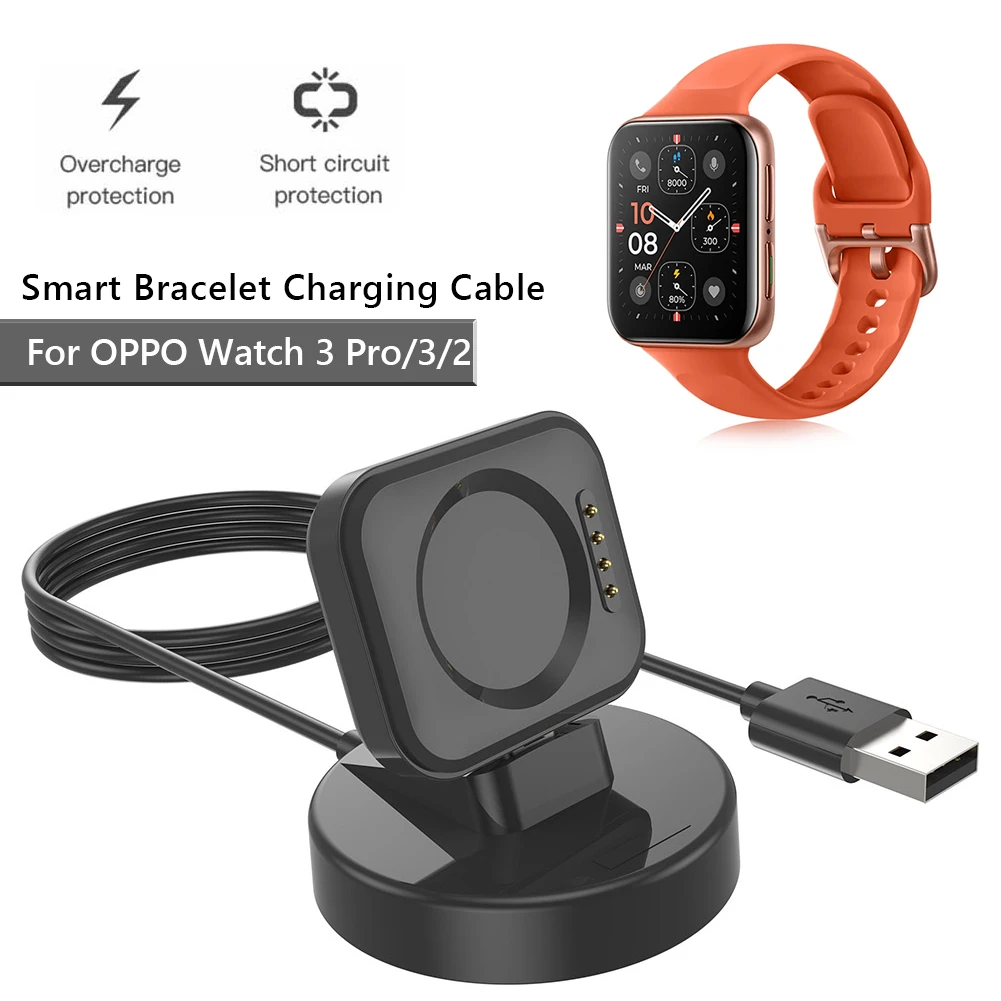 100cm Charger Dock Mobile Phone Holder Cradle Dock Cord Smart Watch Accessories USB Charger Replacement for OPPO Watch 3 Pro/3/2