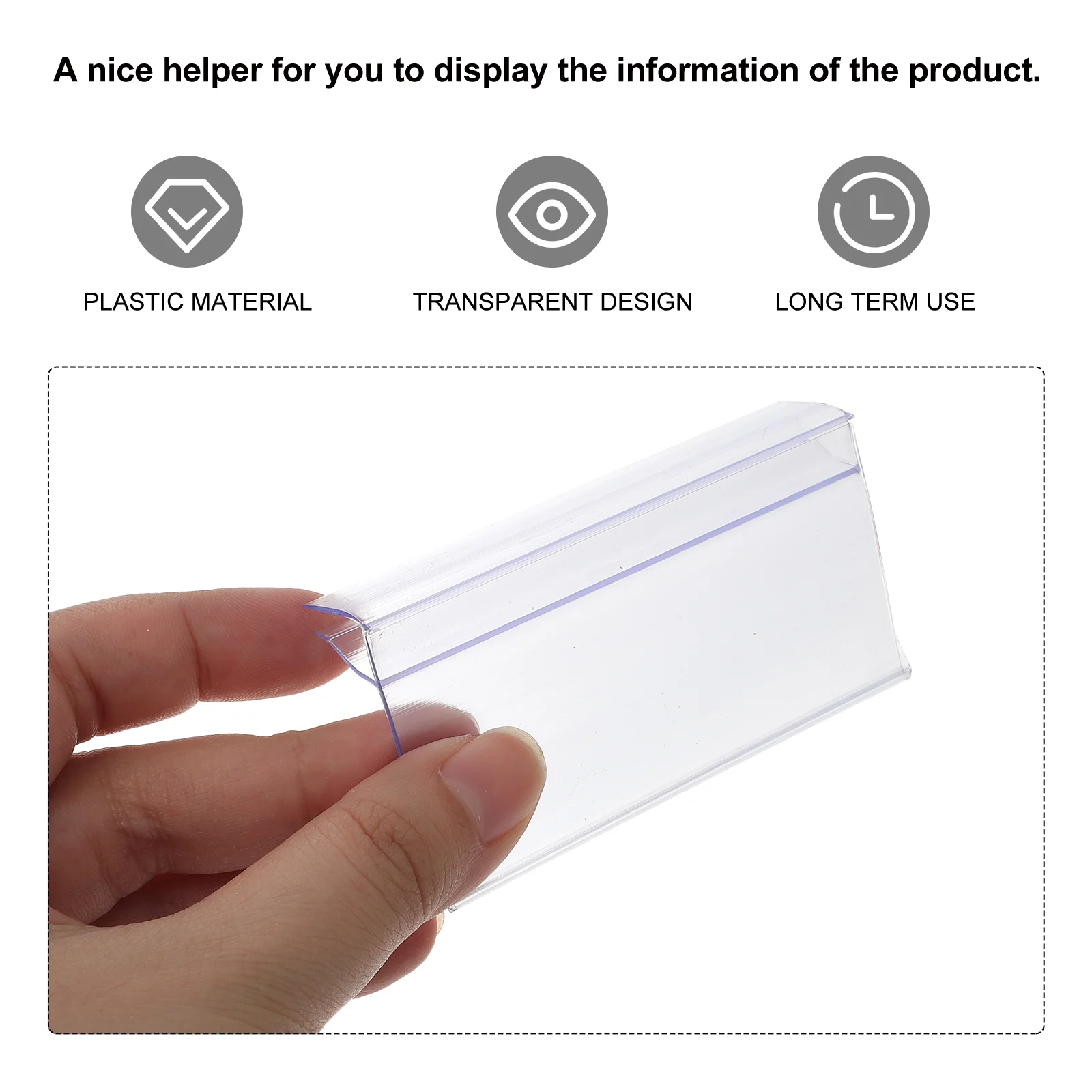 30 Pcs Business Cards Price Tag Label Holder Commodity Transparent Clear Plastic