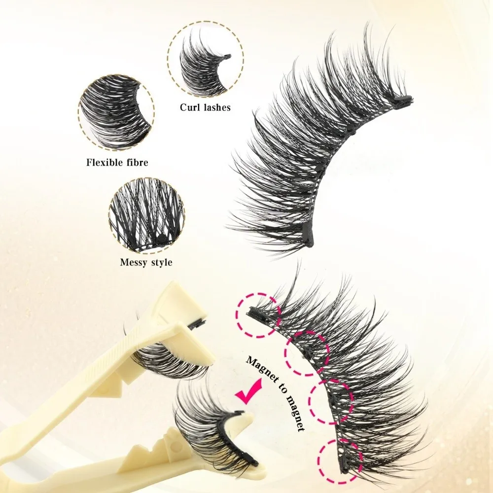 with Magnets Magnetic False Eyelashes 5-12MM Reuable Fake Eyelashes with Applicator Light Weight Easy to Wear