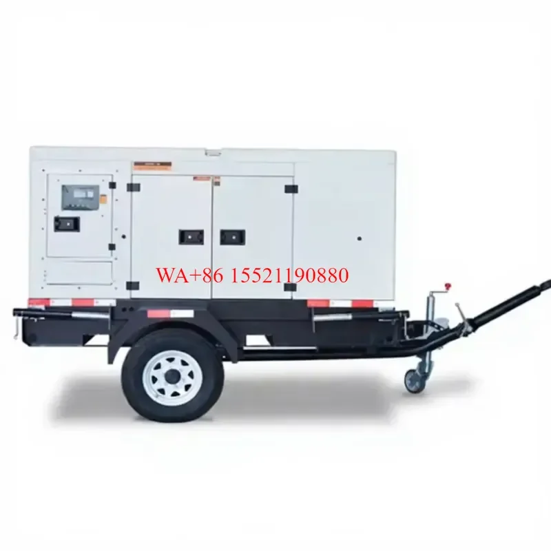 WMWMNU for 15Kw 30Kw 50Kw 80Kw 100Kw Rainproof Canopy Diesel Generator With Mobile Trailer