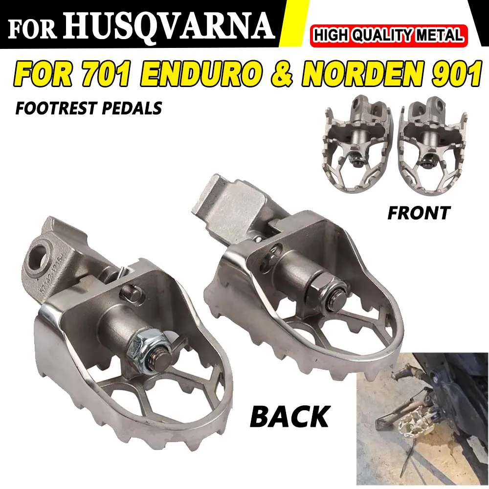 Husqvarna 701および2016用のオートバイフットレスト,高品質のオートバイアクセサリー,フットペグ,レスト,モデル901-24,norden 901,
