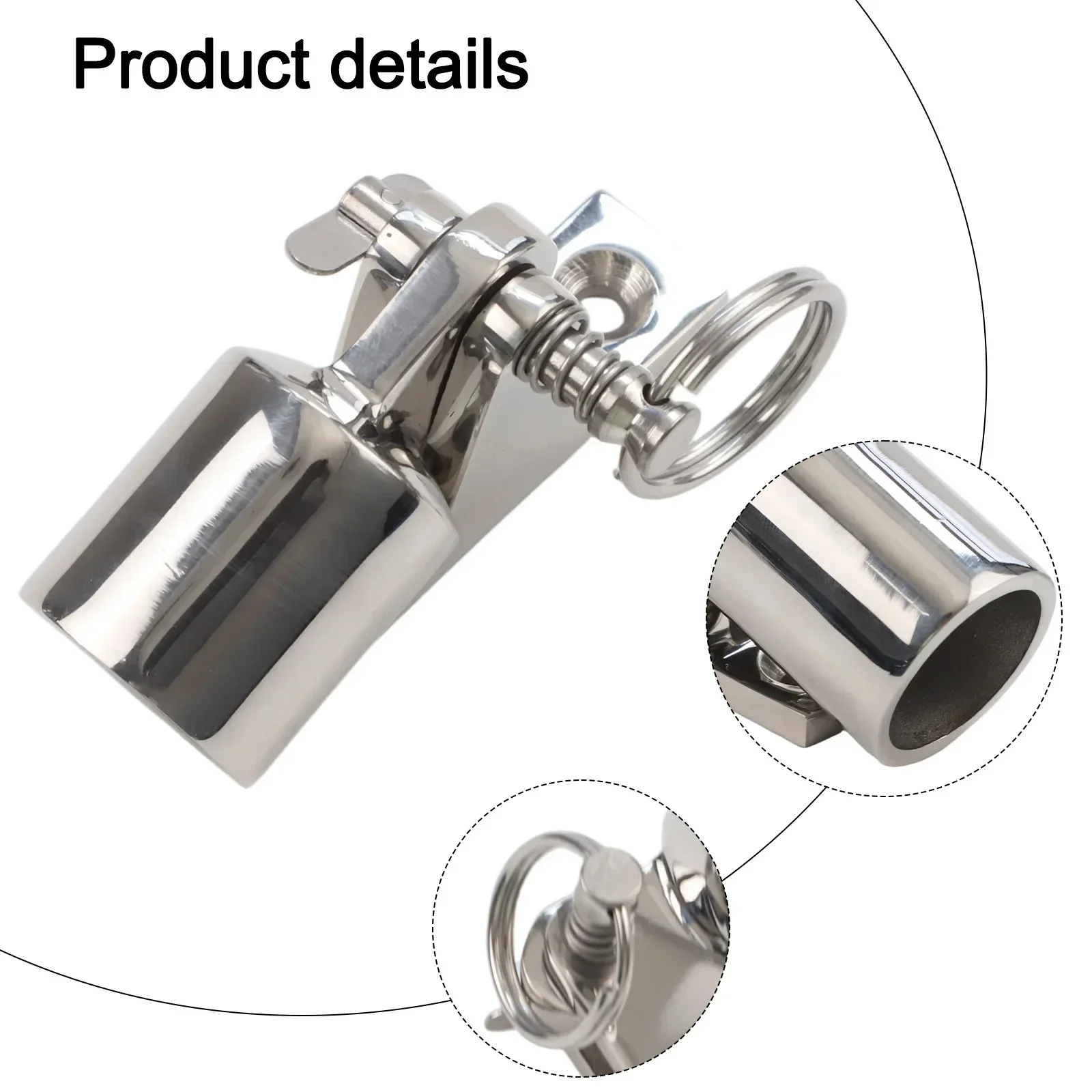 Heavy Duty Stainless Steel Deck Hinges 2 Pair with Quick Release Pin Eye End and Installation Wrench for Bimini Top Setup
