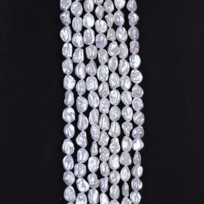 8-9mm AAA Natural White Real Loose Freshwater Keshi Pearls Beads Strand