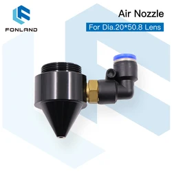 Boquilla de aire FONLAND para uso de lentes o cabezales láser Dia.20 FL50.8 para máquina de corte y grabado láser CO2