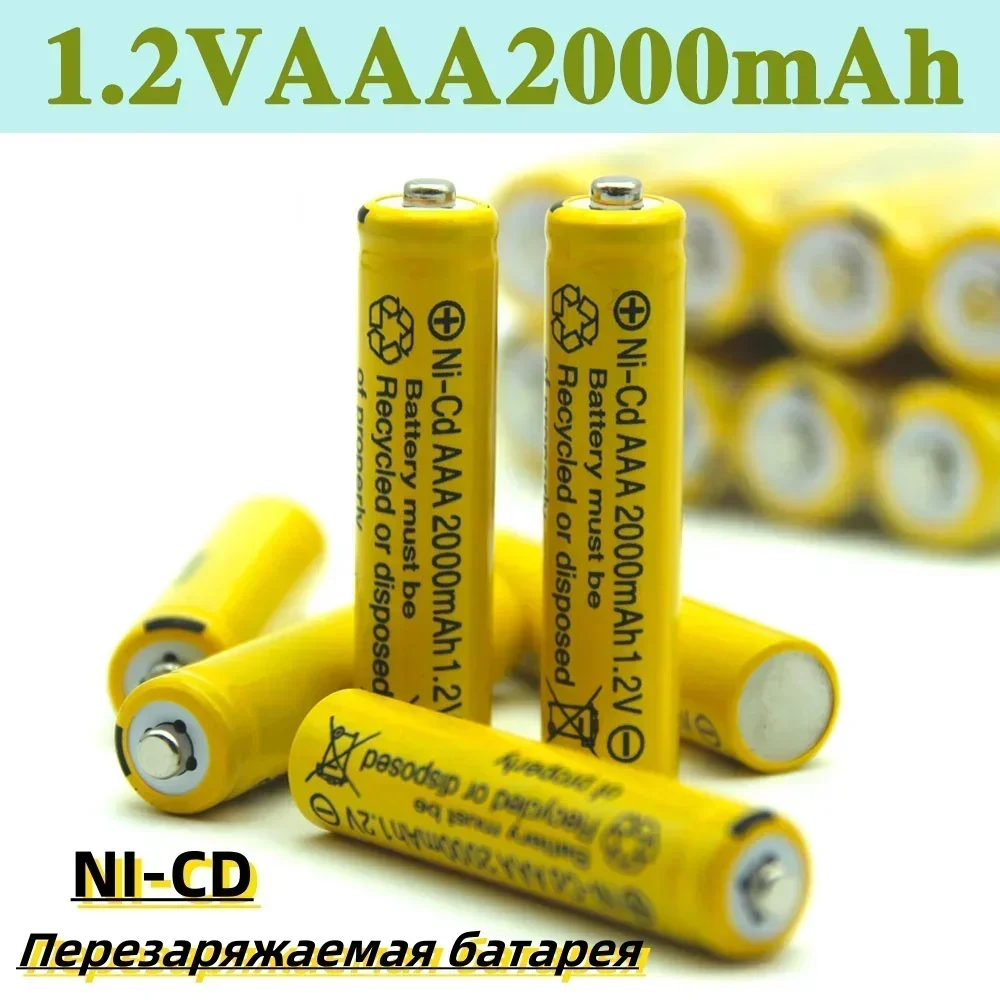 1.2V AAA  2000mAh Rechargeable Battery NI-CD 1.2 V AAA Battery for Clocks Mice Computers Toys So on  Battery