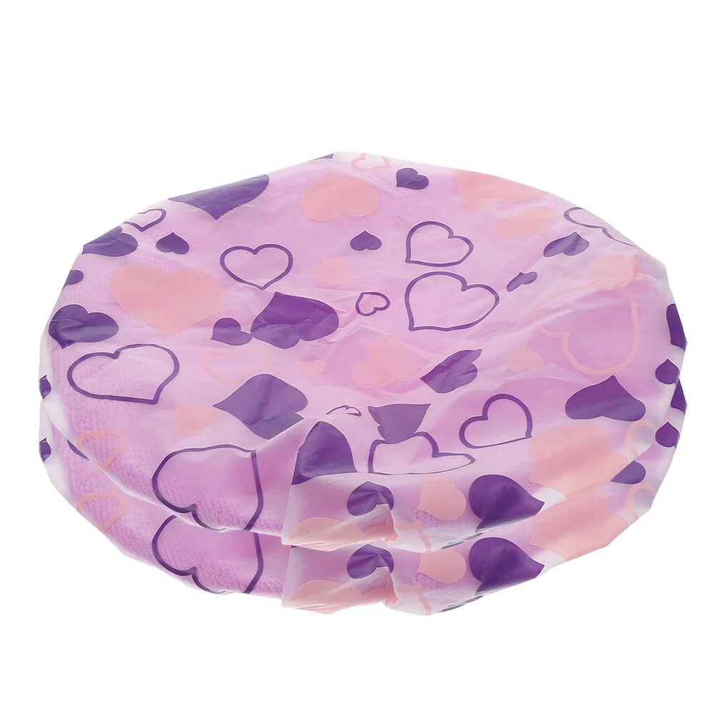 

2Pcs Hair Bath Elastic Hat Caps for Women Quick Absorption Shower Dry Heart Shaped Reusable Travel Home Gym