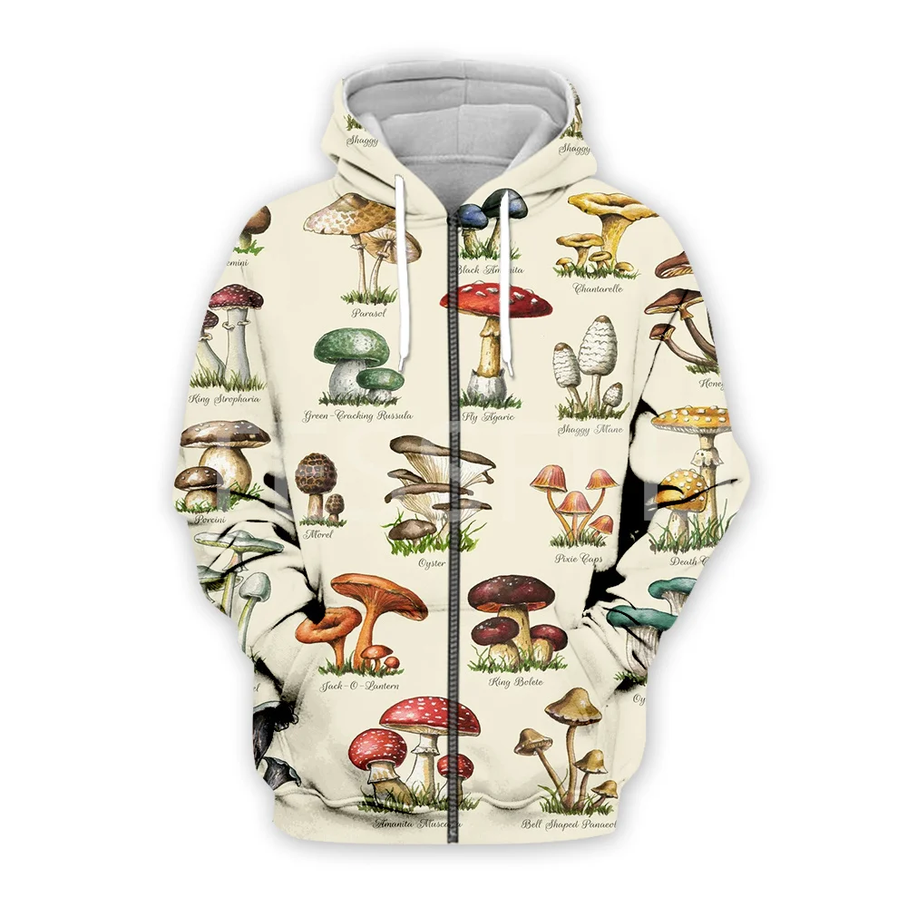 Mushroom Plant Fungus Psychedelic Trippy Tattoo Retro Streetwear Vintage 3DPrint Pullover Harajuku Jacket Casual Funny Hoodies 9