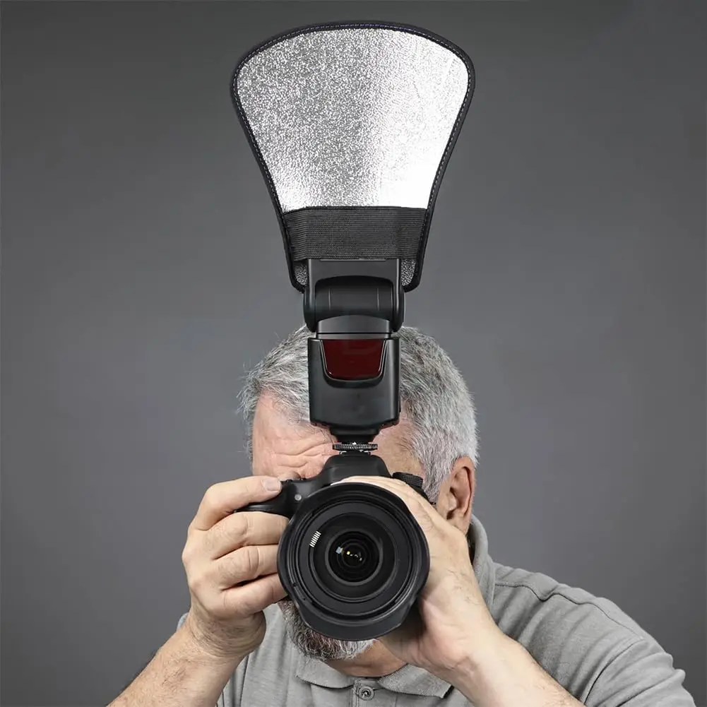 Universal 2-in-1 Flash Diffuser Softbox Photo Flash Light Silver/White Reflector Photography Accessories