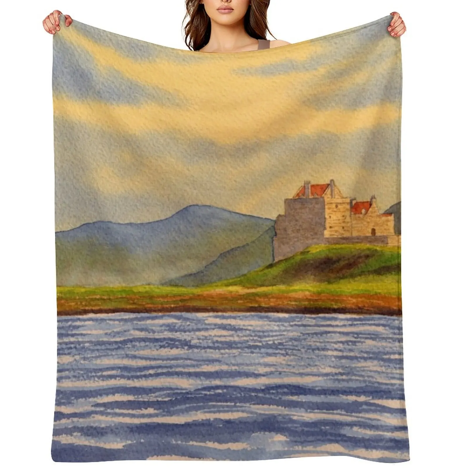

Duart Castle Isle Of Mull Scotland Throw Blanket Personalized Gift christmas decoration Furrys Blankets