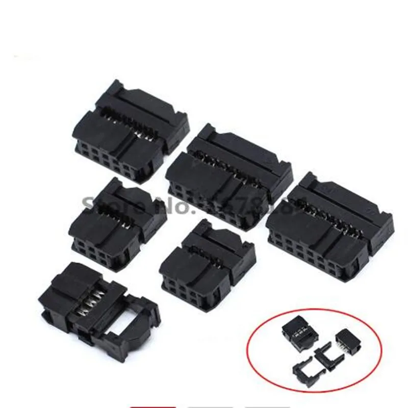 10set FC-6P FC-8P FC-10P FC-14P FC-16P To FC-40P IDC Socket Dual Row Pitch 2.54mm IDC Connector Cable Socket