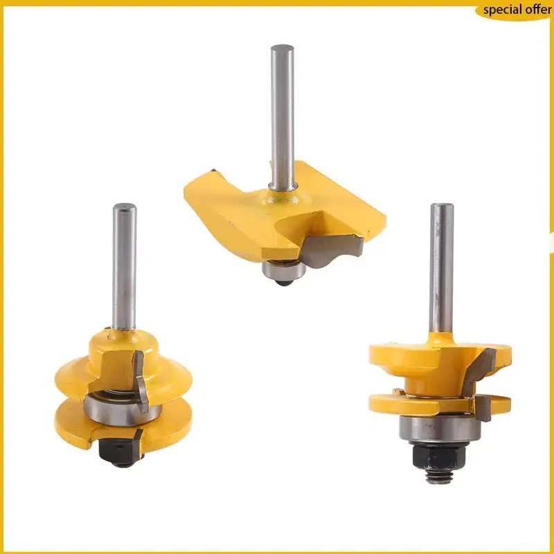 A50I 3 Stück 1/4 Schaft Erhöhte Panel Schrank Tür Router Bit Set – 3 Bit Ogee Holzbearbeitung Cutter Holzbearbeitung Router Bits