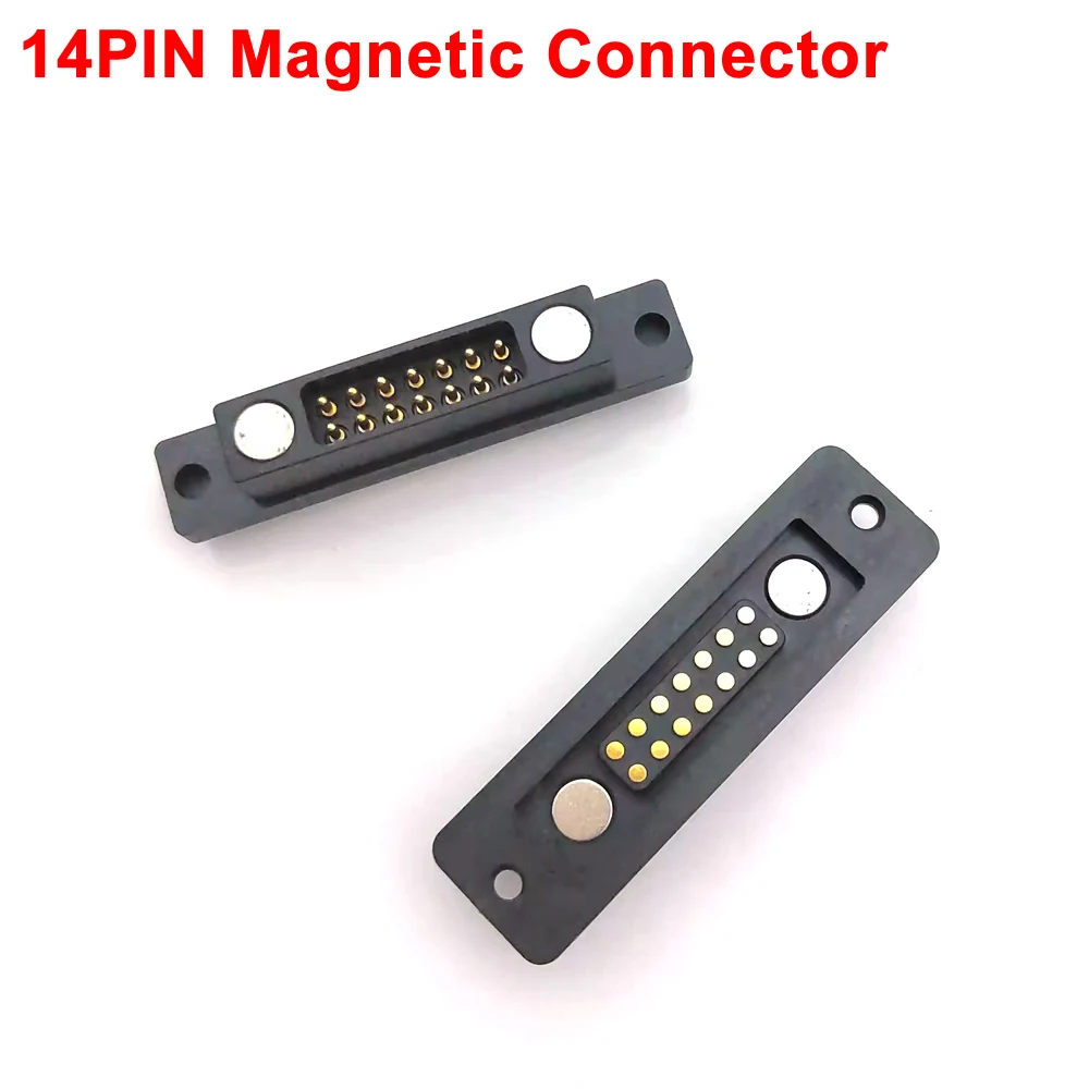 1sets14Pin صف مزدوج عالية الحالية المغناطيس شفط الربيع بوجوبين موصل ذكر أنثى التحقيق تيار مستمر شحن الطاقة المغناطيس موصل