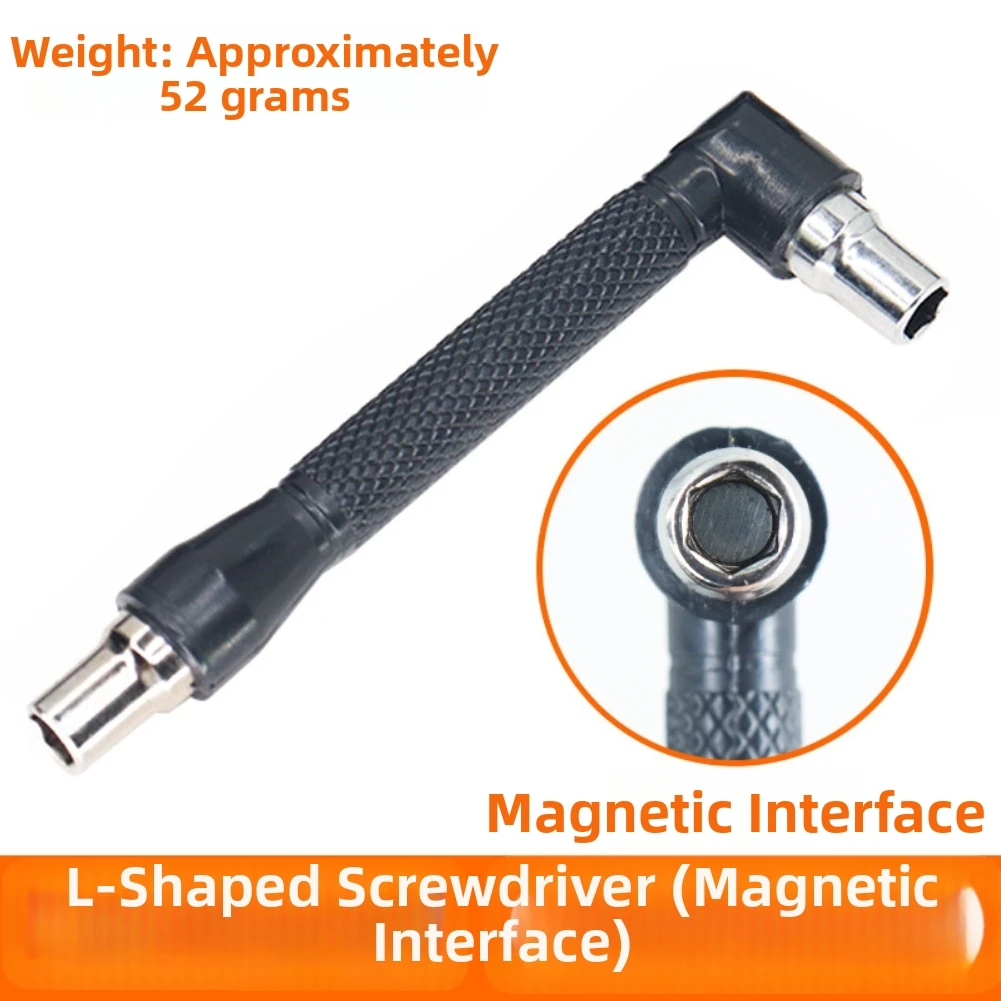 Steel L Shape Screwdriver with Dual 6.35mm Heads Magnetic Tip and Steel Ball Buckle for Reliable For Tight Space Use