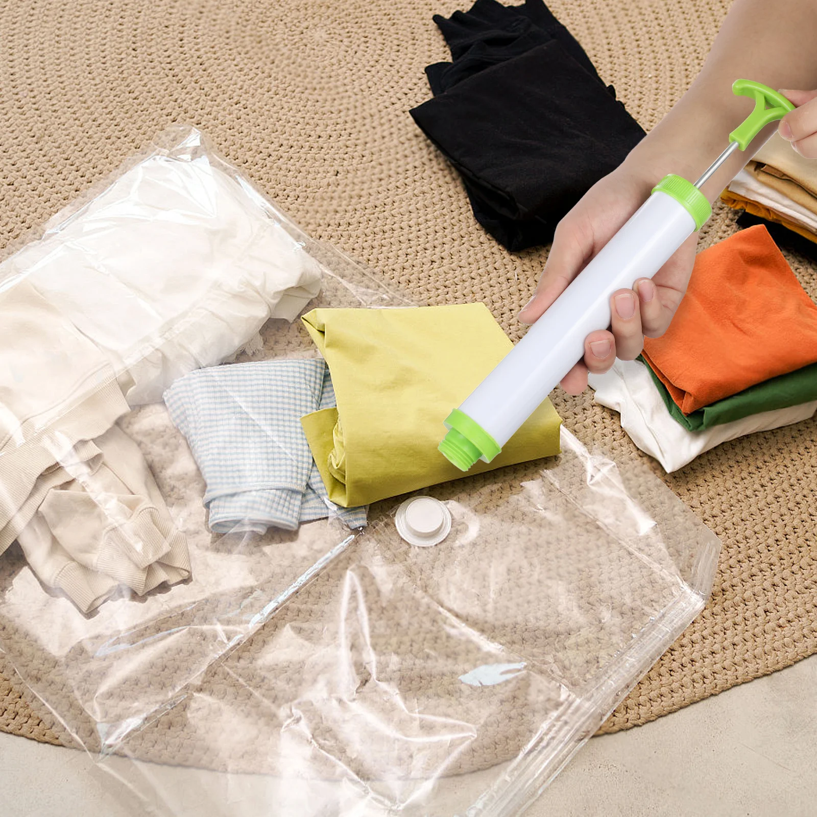 مضخة نفخ الهواء المحمولة المريحة بطول 30 سم مصممة خصيصًا للأكياس المضغوطة مضخة تفريغ الهواء #1