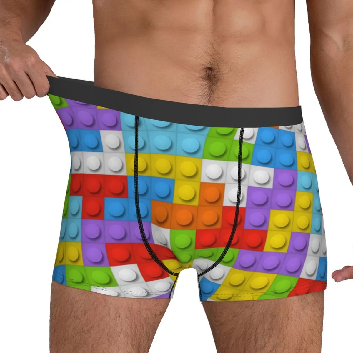 

Цветные конструкторы, нижнее белье, классические трусики-боксеры с принтом, короткая сумка, мужской багажник больших размеров