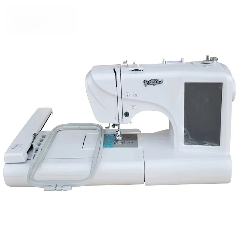 Compact Commercial Automatic Embroidery Machine, LCD Panel for Logo Pattern Embroidery