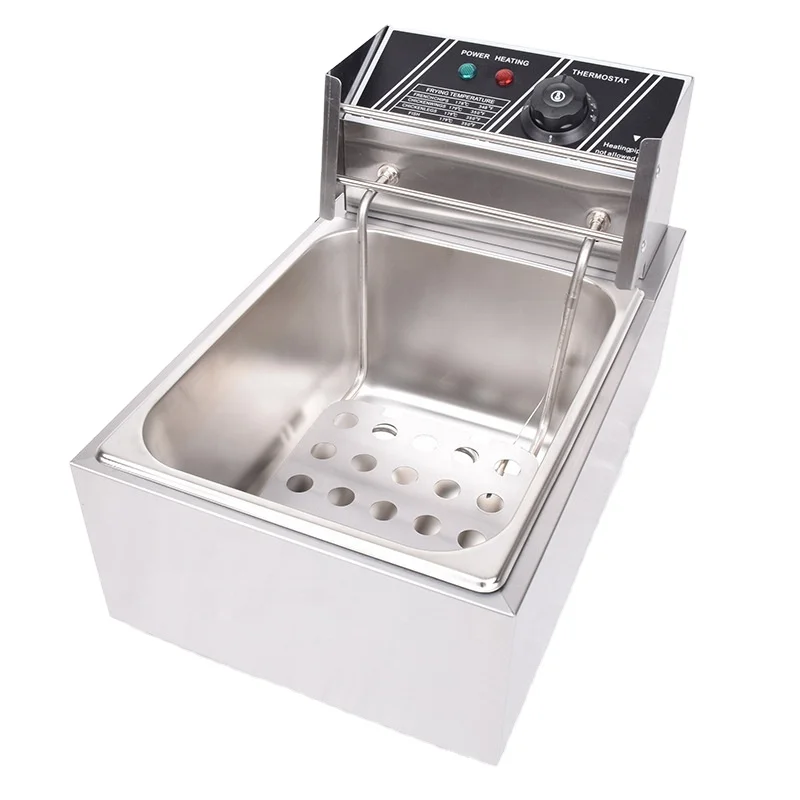 Equipamento comercial de fast food elétrico de aço inoxidável batatas fritas frango frito fritadeira