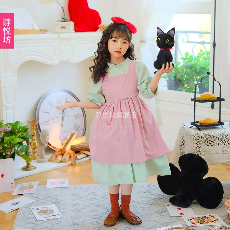 New Girls' Halloween Costume Children's Clothing Magical Maid Dresses Miyazaki Hayao Cos Kiki Girls' Performance Dance Platform