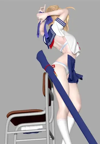 Anime Summer School Uniform Saber Fate Kit Kawaii Resin GK DIY White Assembly GK Model Statue Toys Doll Collection Gifts
