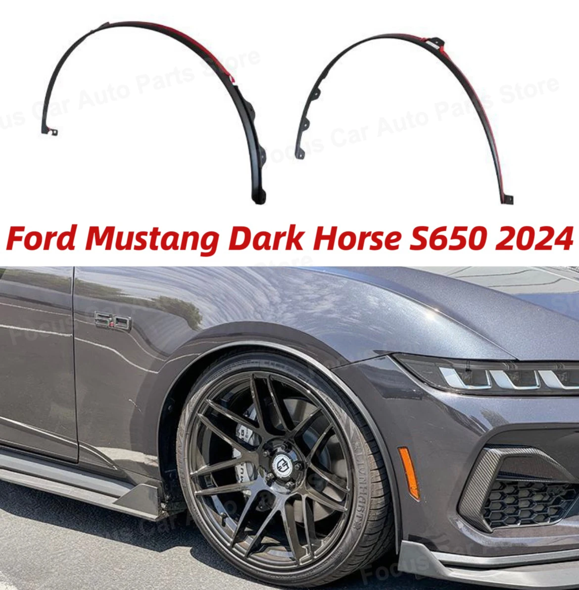 1 par de bengalas de guardabarros de rueda de coche para Ford Mustang Dark Horse S650 2024 para Ford Mustang Kit de carrocería estilo de coche