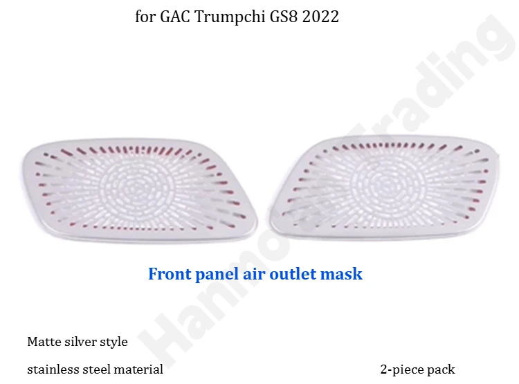 

for GAC Trumpchi GS8 2022 Stainless steel silver titanium horn cover/inner armrest horn frame/interior modification supplies