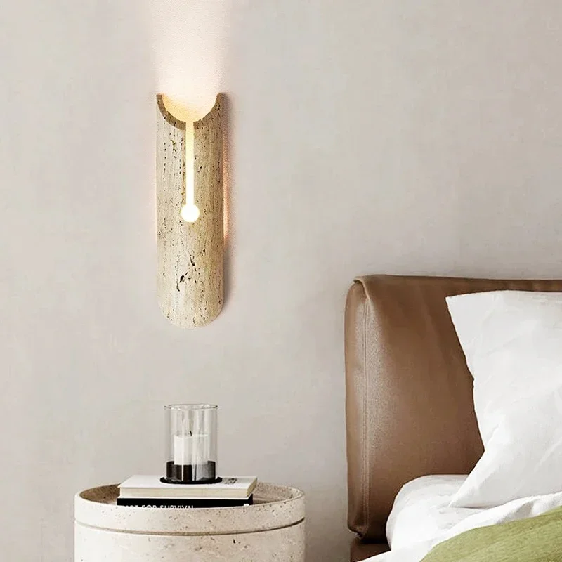 Retro Creative Long Wall Lamps Stairs Bedroom Bedside Wabi-sabi Cream Style Living Room High-end Atmosphere Corridor Wall Lamp