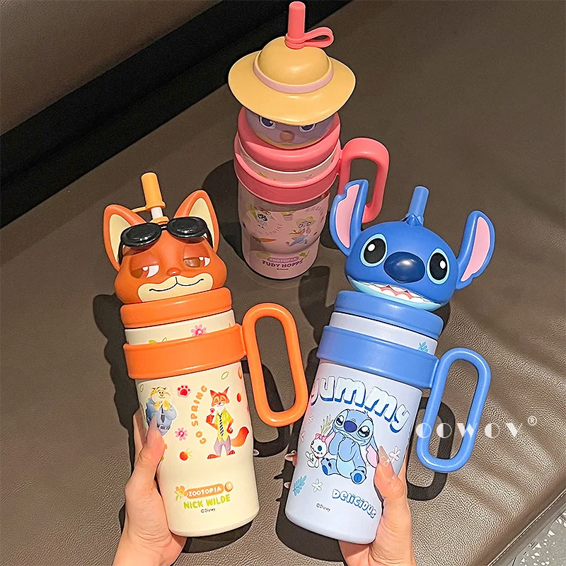 

Disney Stitch Judy Hopps 800ml Insulated Tumbler With Straw And Handle 2025 New Cute Stylish For Girls Students Daily School Use