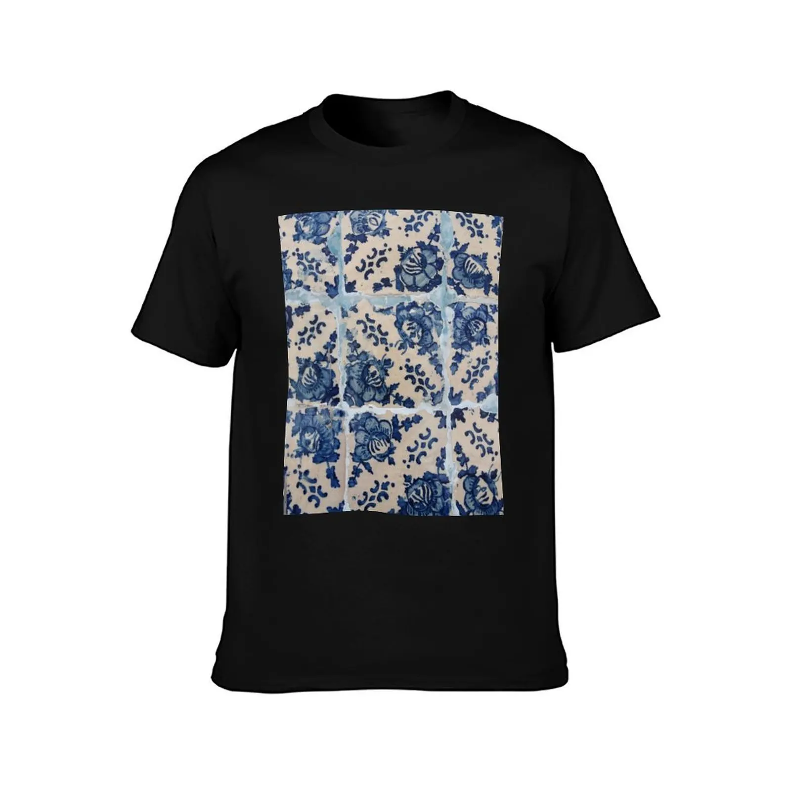 Portuguese Azulejo tiles T-Shirt Trendy Casual Short Sleeve Shirt T-Shirt