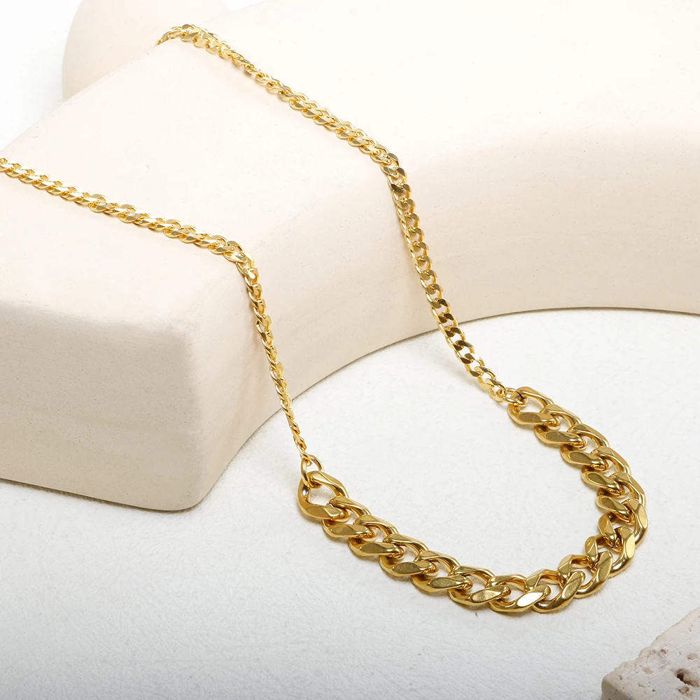 Waterproof Stainless Steel Pendant Chain Necklace Roman Numerals None Zirconia Women's Jewelry Daily Wear
