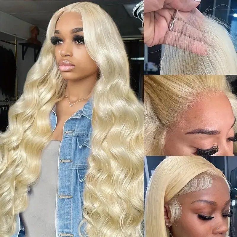 Rosabeauty Blonde 613 HD Body Wave Lace Front 13x6 Human Hair Wigs 5X5 Glueless 13X4 Frontal 250 Density 40 Inch Wig