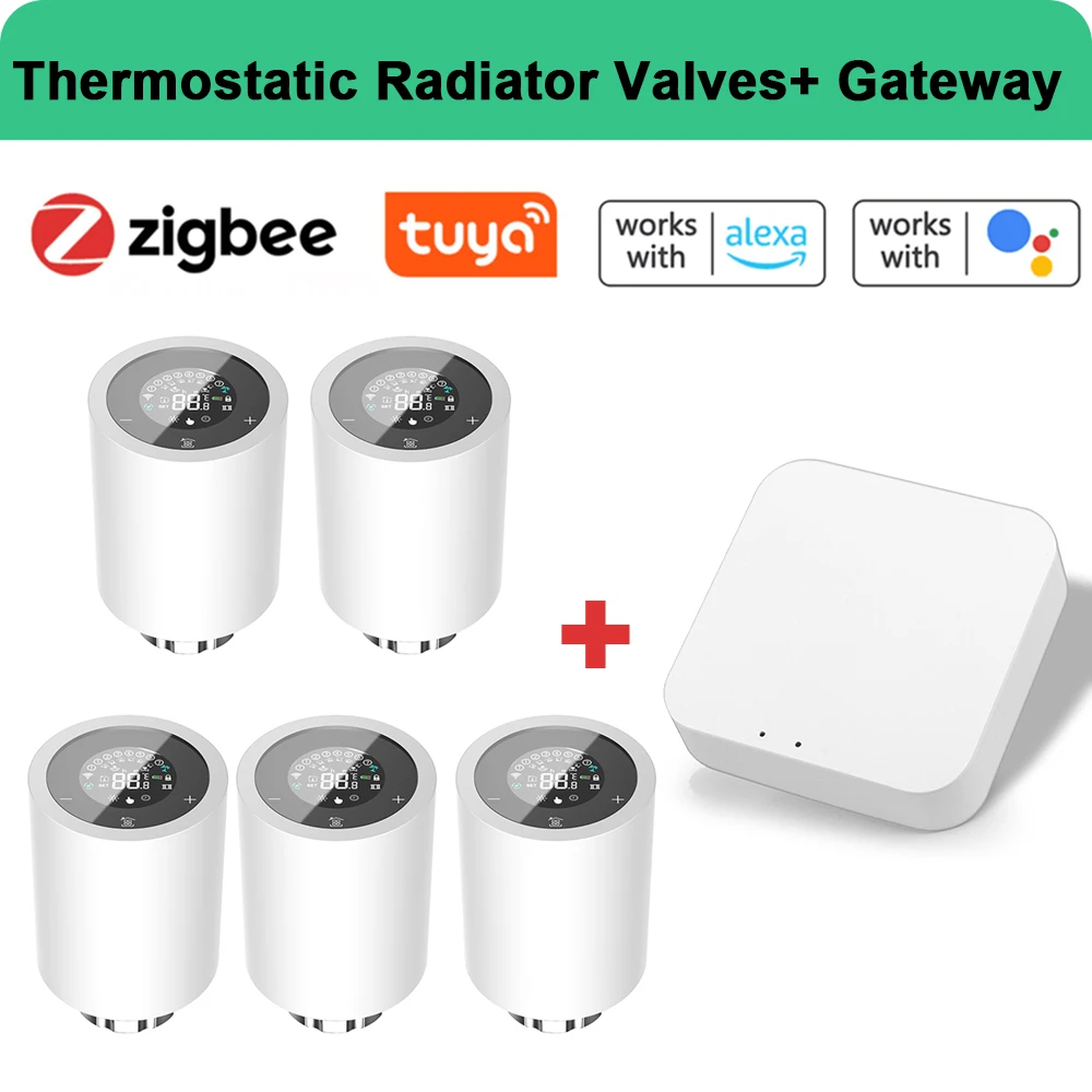 Tuya Zigbee Thermostatic Radiator Valve Thermostat with Smart Life Smart Home Tuya Alexa & Google Home Thermostat TRV Valve