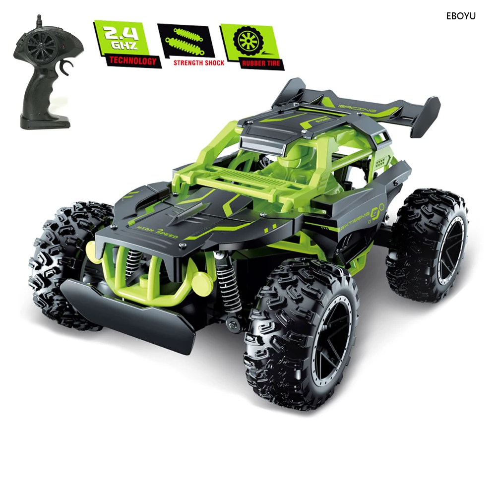 JJRC Q155 RC Car 1:18 Big Wheel Monster 2WD RC Truck 2.4GHz All Terrain Off Road 15KM/H High Speed RC Racing Car RTR for Kids