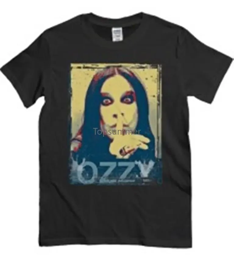 T-Shirt T Shirt Maglia Maglietta Uomo Viso Ozzy Osbourne Vintage Musica Nera T-Shirt Casual Short Sleeve For Men Clothing Summer