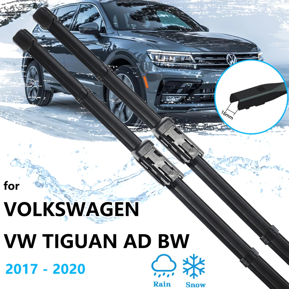2x Do Volkswagen VW Tiguan AD BW MK2 2017 2018 2019 2020 Pióra wycieraczek Szczotki Obcinak Przednia tylna szyba Przednia szyba Automatyczne czyszczenie