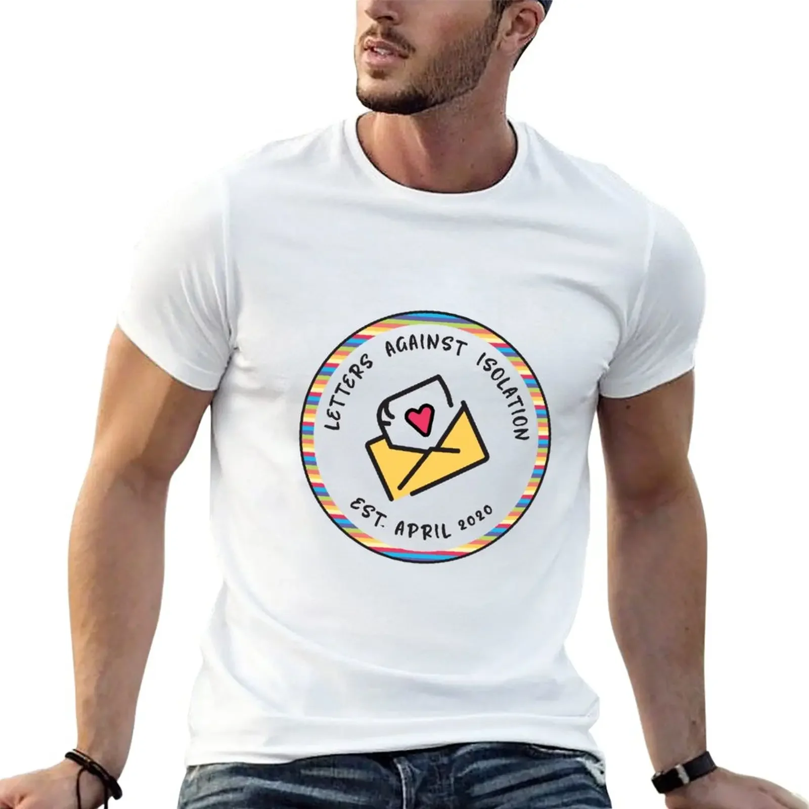 Letters Against Isolation Logo T-Shirt boys whites sublime kawaii clothes mens graphic t-shirts