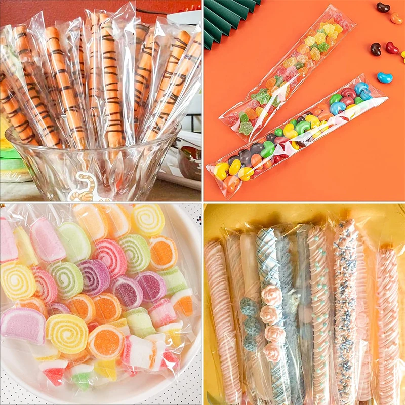 50/100 stücke Lange Süßigkeiten Cookie Tasche Transparent Zellophan Taschen Hochzeit Geburtstag Party Dekoration Lieferungen Weihnachten Geschenk