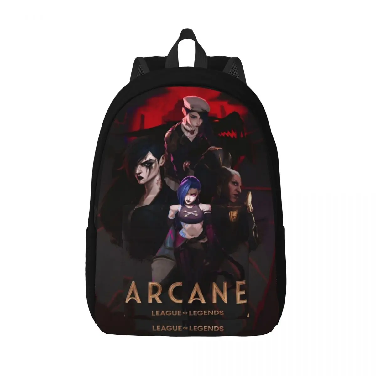 

Arcane Jinx Arcane Backpack for Men Women Cool High School Business Daypack Action Adventure Steampunk Laptop Canvas Bags Gift