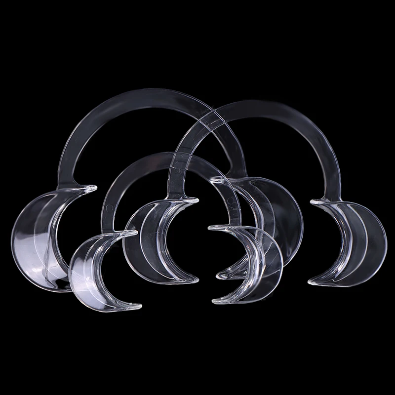 5Pcs Transparent Dental C-shape Plastic Cheek Retractor Lip Mouth Opener Intraoral Dentist  Tool For Tooth Whitening.