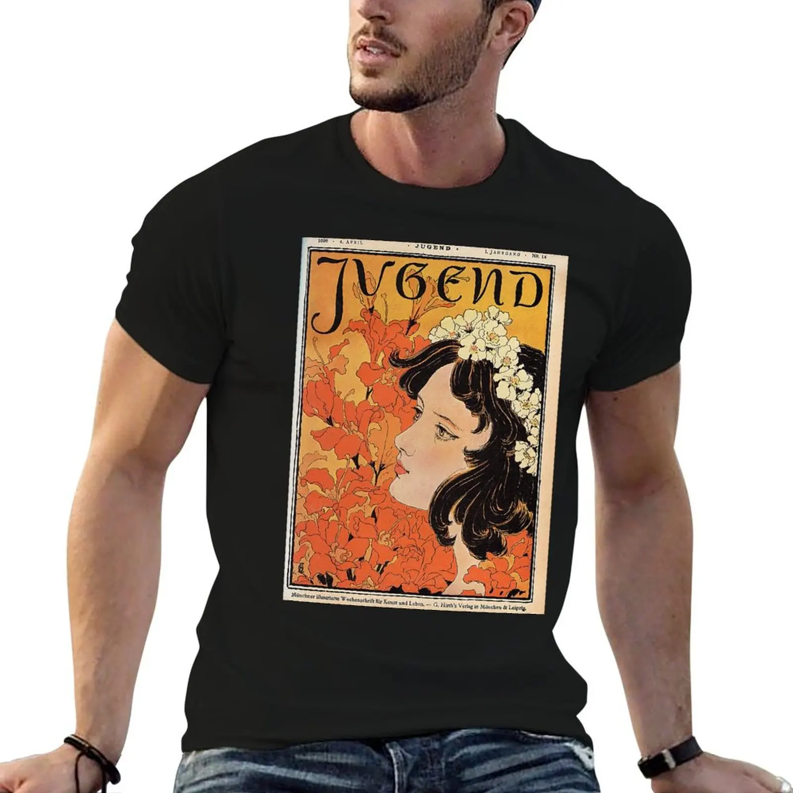 The weekly magazine Jugend No. 14 - Otto Eckmann - 1896 T-Shirt Quick Dry Sports Short Sleeve Tee