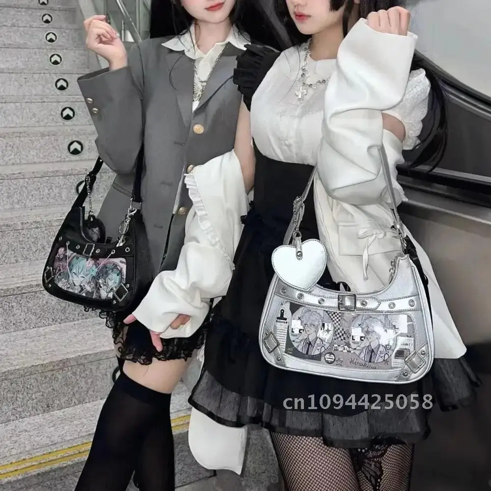 

Japanese Girl Y2k Kawaii Ita Bag Transparent Crossbody Bags for Women Sweet Lolita Jk Tote Handbag Fashion Lolita Shoulder Bag